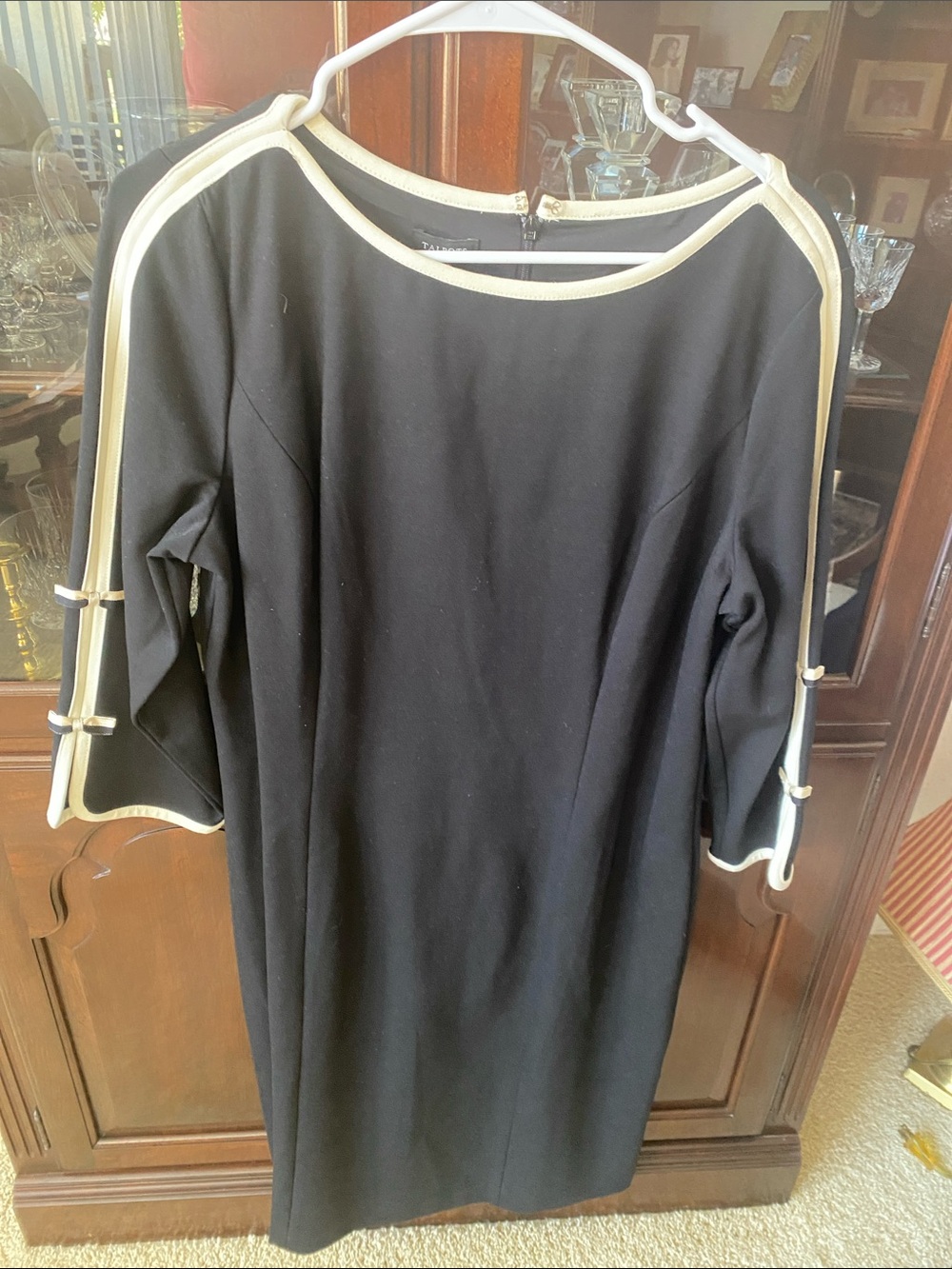 Talbots Black Top with Contrasting and Cream